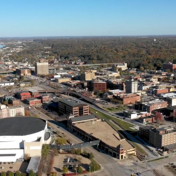 areal view of the quad cities community 